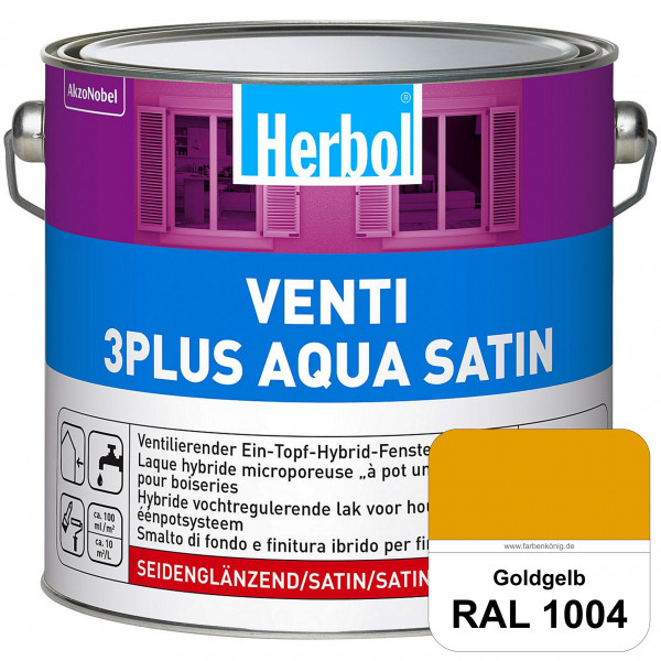 Venti 3Plus Aqua Satin (RAL 1004 Goldgelb) wasserbasierter & feuchtigkeitregulierender Ein-Topf-Fens