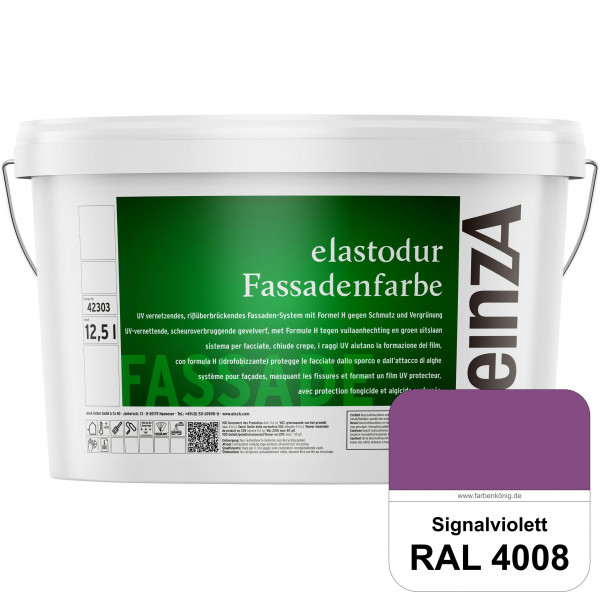 einzA elastodur Fassadenfarbe (RAL 4008 Signalviolett) UV-vernetzendes & rissüberbrückendes Fassaden