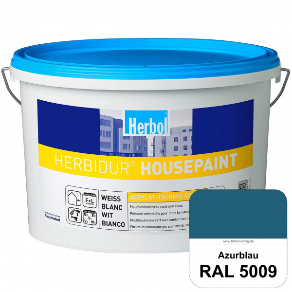 Herbidur Housepaint (RAL 5009 Azurblau) seidenmatte Reinacrylat-Fassadenfarbe