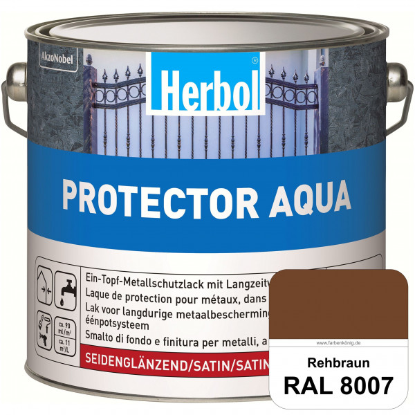 Protector Aqua (RAL 8007 Rehbraun) Lack für Eisen, Stahl und NE-Metalle (Innen&Außen)
