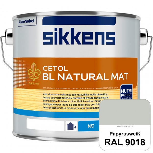 Cetol BL Natural Mat (RAL 9018 Papyrusweiß) Matte, wasserverdünnnbare Dünnschichtlasur