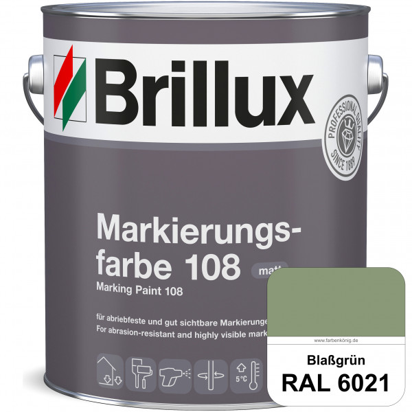 Markierungsfarbe 108 (RAL 6021 Blassgrün) Markierungsfarbe für Asphalt, Betonböden, Zementestrichen