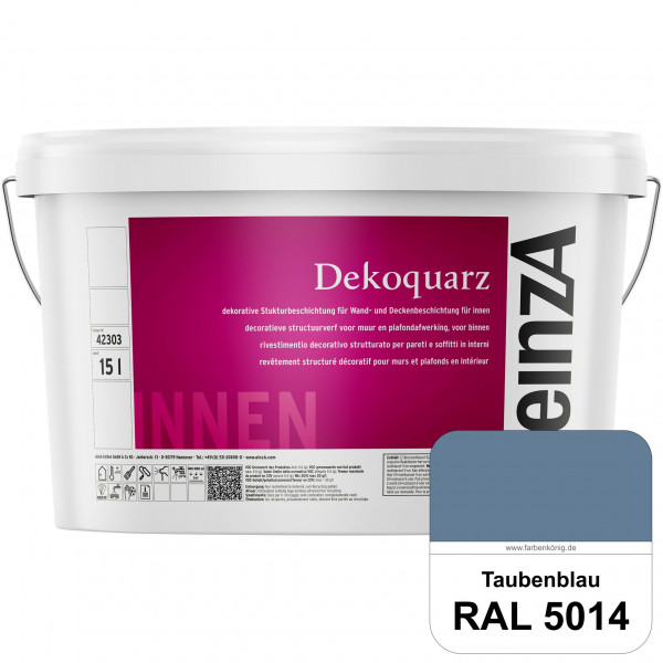 einzA Dekoquarz (RAL 5014 Taubenblau) Dekorative Strukturbeschichtung für Wand und Decke