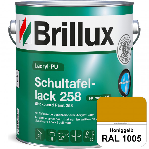 Lacryl-PU Schultafellack 258 (RAL 1005 Honiggelb) wasserbasierter und matter Schultafellack (innen)