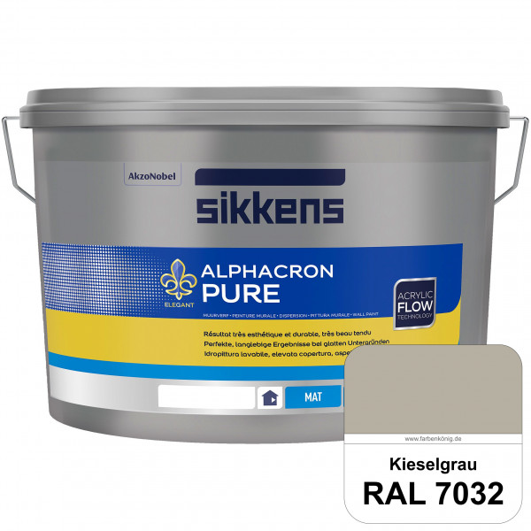 Alphacron Pure (RAL 7032 Kieselgrau) Edelmatte & hochertige Premium Wandfarbe für glatte Untergründe