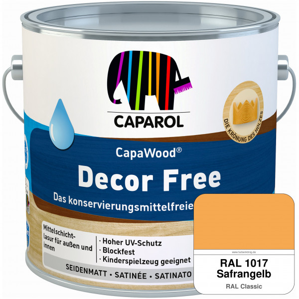 CapaWood® Decor Free (RAL 1017 Safrangelb) - ersetzt Capadur DecorLasur KF