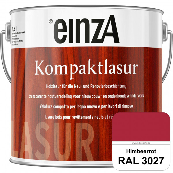 einzA Kompaktlasur (RAL 3027 Himbeerrot) Lasuranstrich für den Neu- und Renovieranstrich