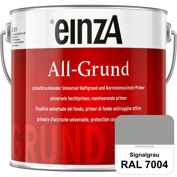 einzA All-Grund (RAL 7004 Signalgrau) Schnelltrocknender Haftgrund & Korrosionsschutz-Primer