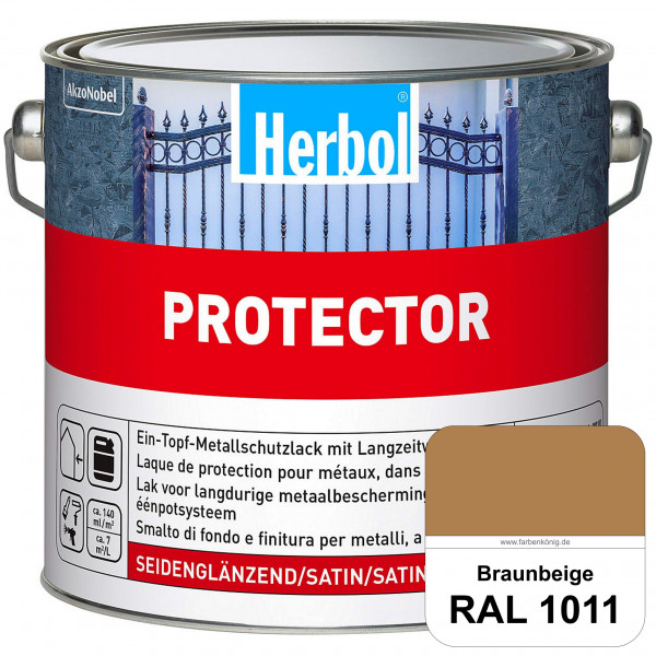 Protector (RAL 1011 Braunbeige) Seidenglänzende Spezialbeschichtung für Eisen- und NE-Metalle (außen