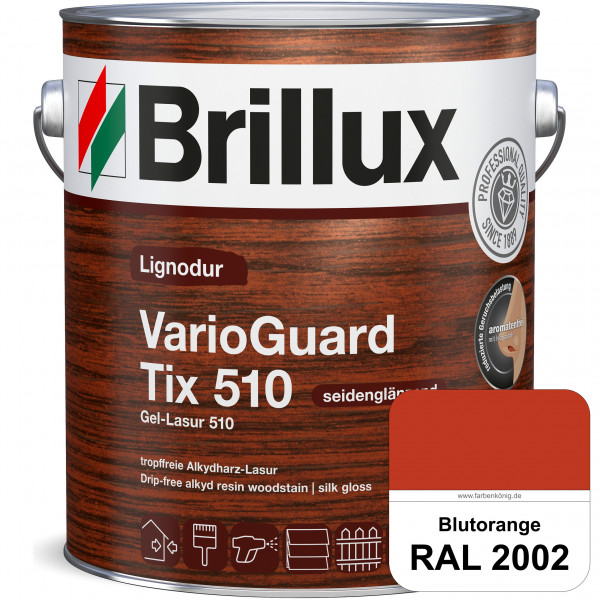 Lignodur VarioGuard Tix 510 (Gel-Lasur 510) RAL 2002 Blutorange
