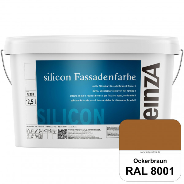 einzA silicon Fassadenfarbe (RAL 8001 Ockerbraun) Hochwertige Siliconharz-Fassadenfarbe