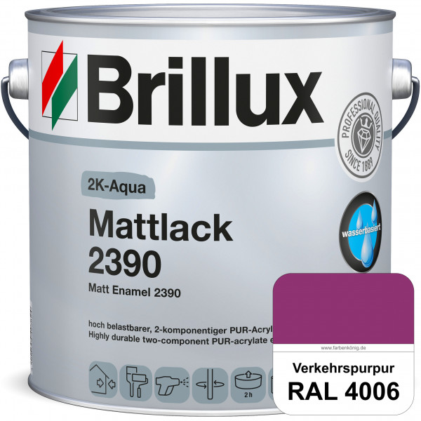 2K-Aqua Mattlack 2390 (RAL 4006 Verkehrspurpur) mechanisch und chemisch hoch belastbar für außen & i