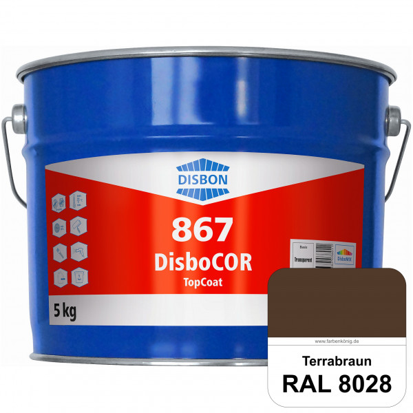 DisboCOR 867 TopCoat (RAL 8028 Terrabraun) Anwendungsfreundliche Korrosionsschutz-Deckbeschichtung m