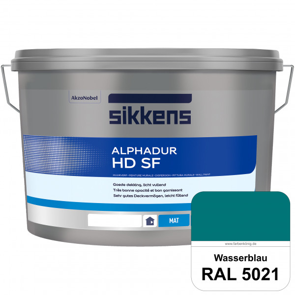 Alphadur HD SF (RAL 5021 Wasserblau) matte hochdeckende waschbeständige Innenwandfarbe