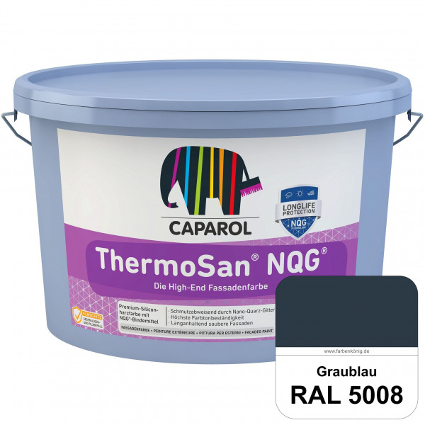 ThermoSan NQG (RAL 5008 Graublau) schmutzabweisende Siliconharz Fassadenfarbe mit Algen- und Pilzsch