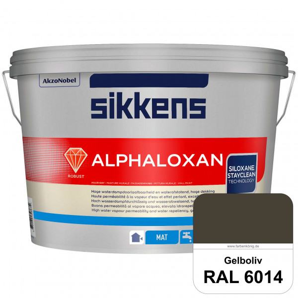 Alphaloxan (RAL 6014 Gelboliv) Professionelle Siliconharz-Fassadenfarbe (außen)