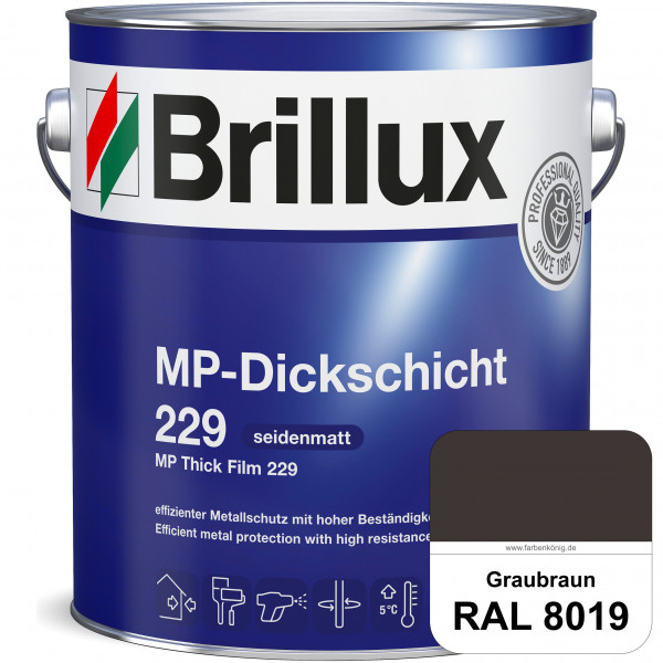MP-Dickschicht 229 (RAL 8019 Graubraun) Korrosionsschutz für grundierten Eisen- & Stahl sowie für Zi