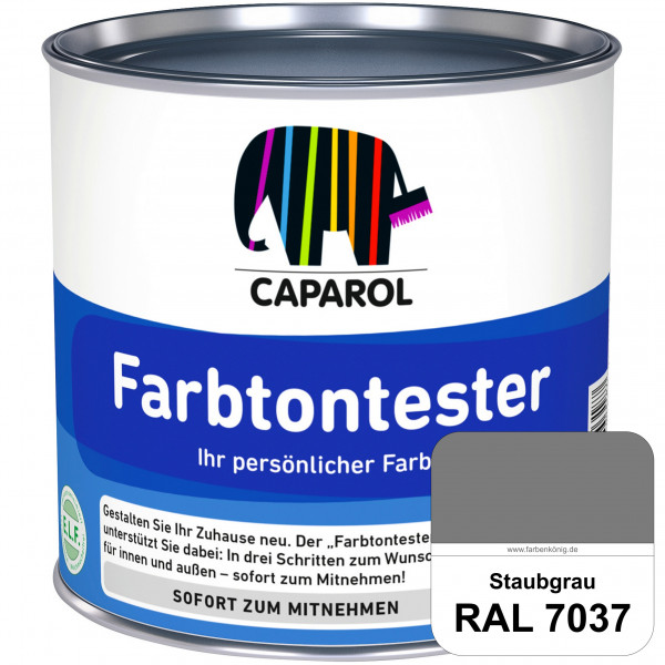 Farbtontester (RAL 7037 Staubgrau) Individuell abgetönte Dispersionsfarbe zum Anlegen von Farbtonmus