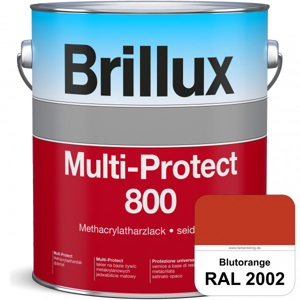 Multi-Protect 800 (RAL 2002 Blutorange) seidenmatter, hoch wetterbeständiger Methacrylatharzlack, fü