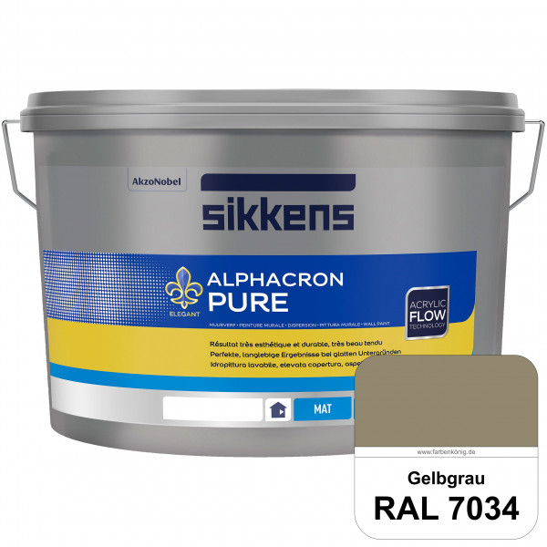 Alphacron Pure (RAL 7034 Gelbgrau) Edelmatte & hochertige Premium Wandfarbe für glatte Untergründe.
