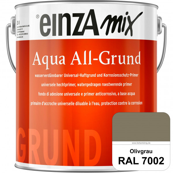 einzA Aqua All-Grund (RAL 7002 Olivgrau) Wasserverdünnbarer Haftgrund & Korrosionsschutz-Primer