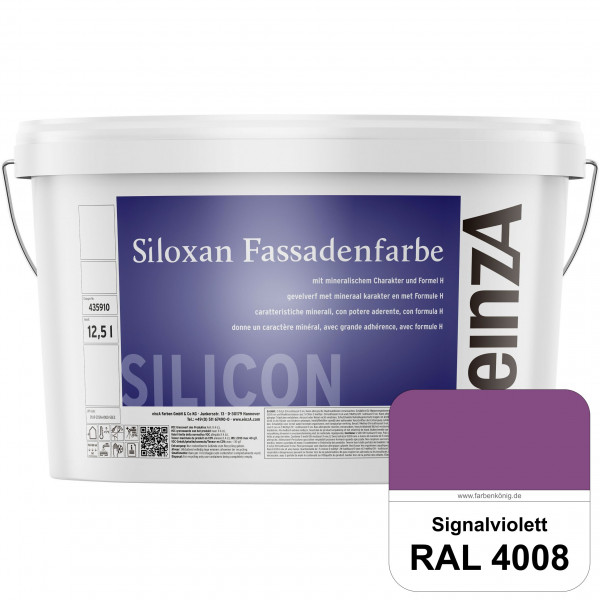 einzA Siloxan Fassadenfarbe (RAL 4008 Signalviolett) Siliconvergütete Fassadenfarbe