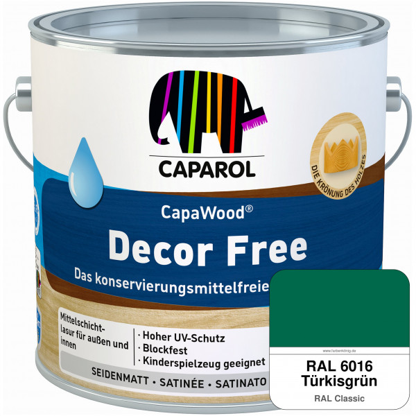 CapaWood® Decor Free (RAL 6016 Türkisgrün) - ersetzt Capadur DecorLasur KF