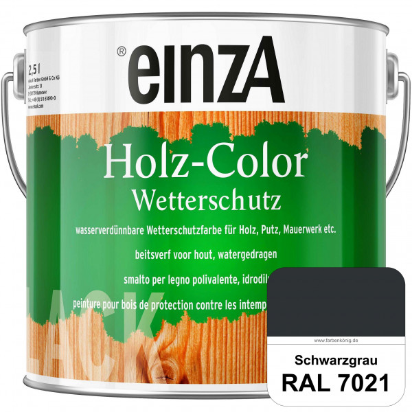 einzA Holz-Color (RAL 7021 Schwarzgrau) Wetterschutzfarbe für außen