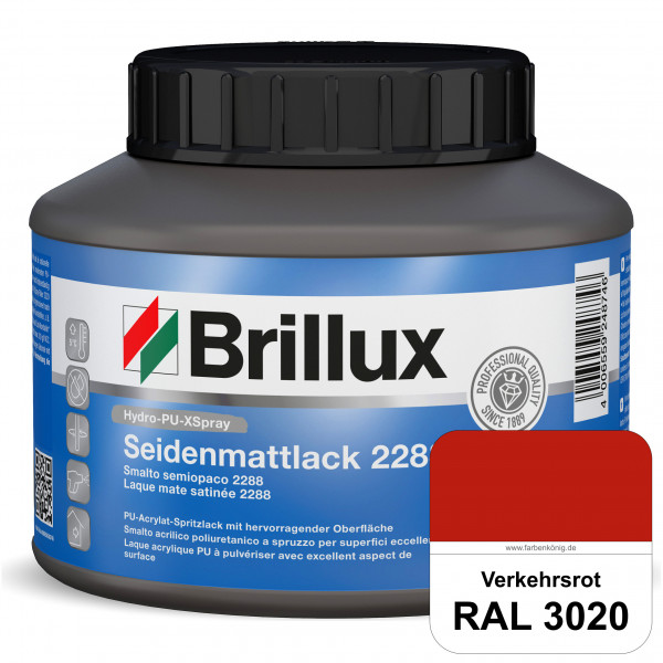 Hydro-PU-XSpray Seidenmattlack 2288 (RAL 3020 Verkehrsrot) hochwertiger Lack speziell für das XVLP-S