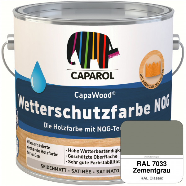 CapaWood® Wetterschutzfarbe NQG (RAL 7033 Zementgrau) - ersetzt Capadur Wetterschutzfarbe NQG
