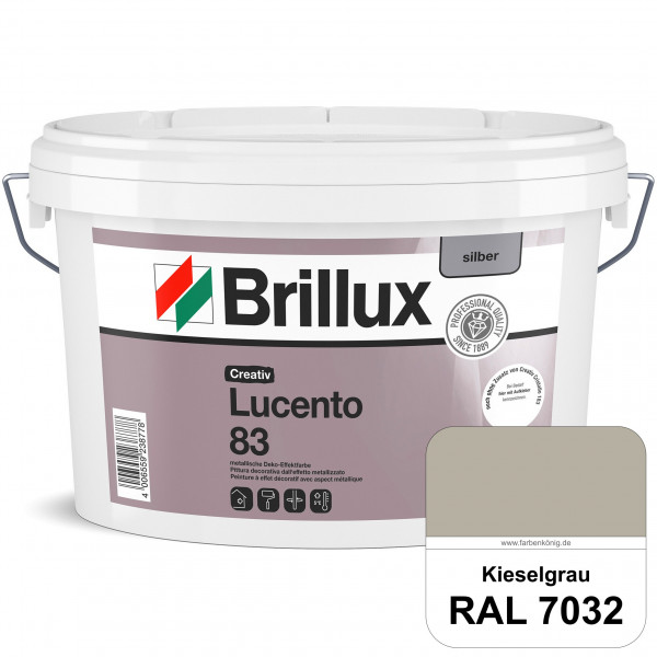 Creativ Lucento 83 (RAL 7032 Kieselgrau) Strapazierfähige Deko-Effektfarbe mit metallischer Oberfläc