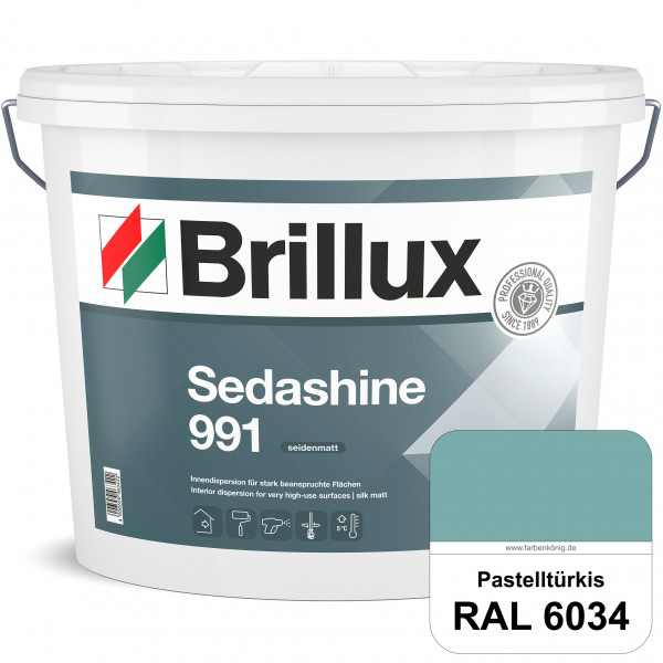 Sedashine 991 (RAL 6034 Pastelltürkis) Seidenmatte Innendispersion für hoch strapazierfähige & gut r