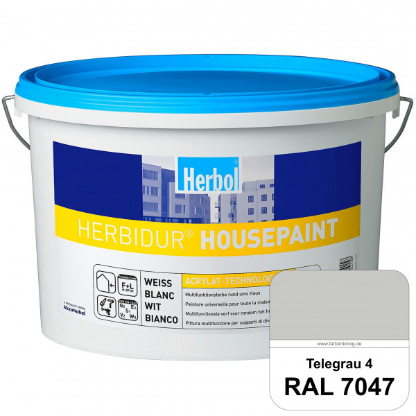 Herbidur Housepaint (RAL 7047 Telegrau 4) seidenmatte Reinacrylat-Fassadenfarbe