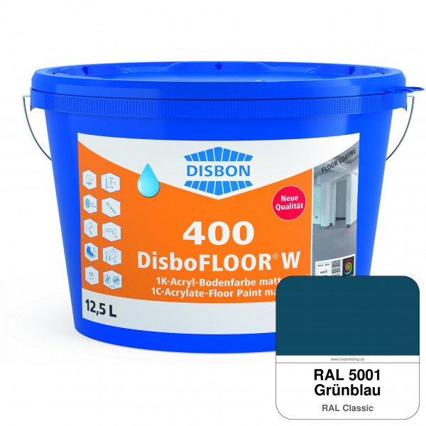 DisboFLOOR W 400 1K-Acryl-Bodenfarbe (RAL 5001 Grünblau)