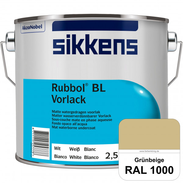 Rubbol BL Vorlack (RAL 1000 Grünbeige) Wasserbasierter, matter & umweltschonender Vorlack (innen)