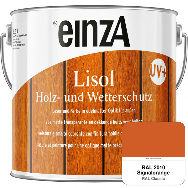 einzA Lisol Holz- und Wetterschutz Lasur und Farbe (RAL 2010 Signalorange)