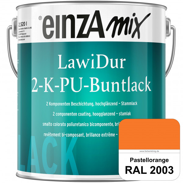 einzA LawiDur 2-K-PU-Buntlack - Hochglanz (RAL 2003 Pastellorange)