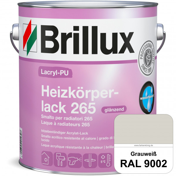 Lacryl-PU Heizkörperlack 265 (RAL 9002 Grauweiß) vergilbungsresistenter & wasserbasierter Heizkörper