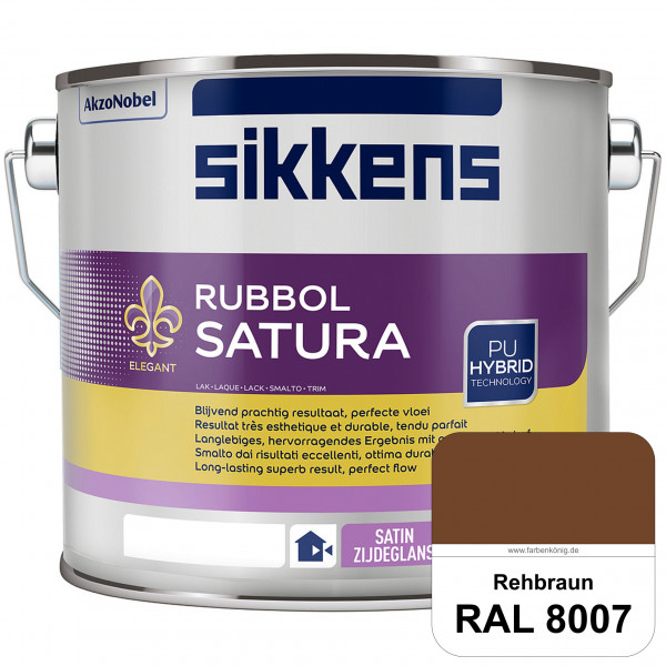 Rubbol Satura (RAL 8007 Rehbraun) seidenglänzender Lack (lösemittelhaltig) innen & außen