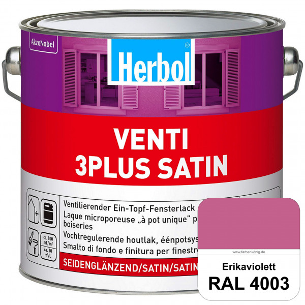 Venti 3Plus Satin (RAL 4003 Erikaviolett) feuchtigkeitregulierender & seidenglänzender Ein-Topf-Fens
