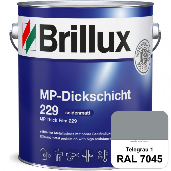 MP-Dickschicht 229 (RAL 7045 Telegrau 1) Korrosionsschutz für grundierten Eisen- & Stahl sowie für Z