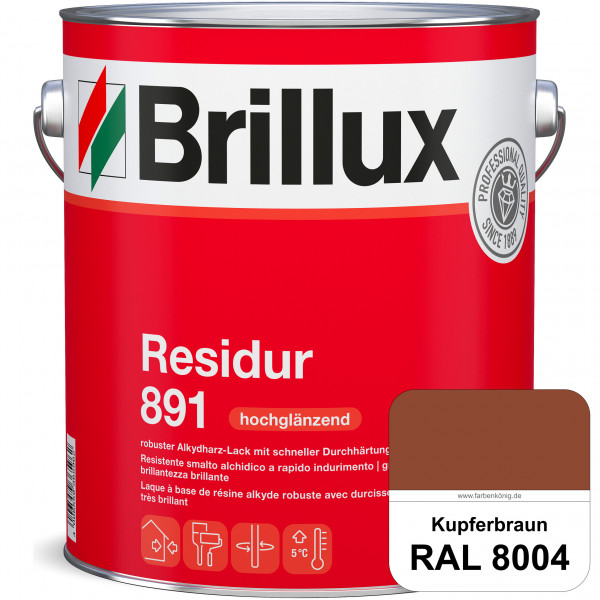 Residur 891 (RAL 8004 Kupferbraun) widerstandsfähige, schnell trocknender Lack für grundierte Metall