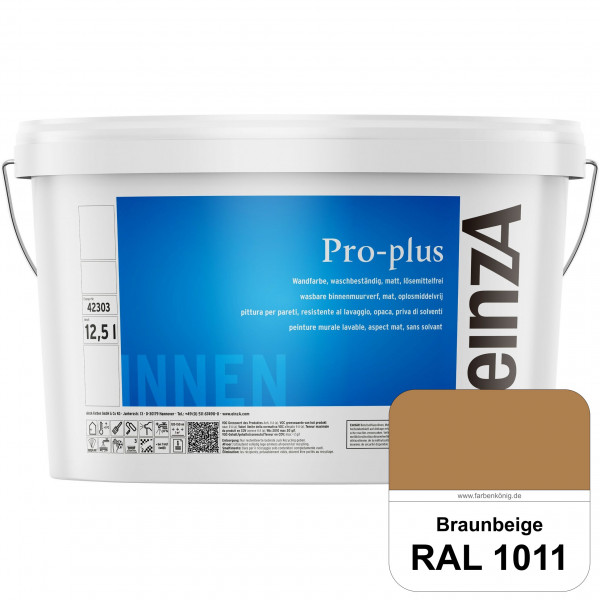 einzA Pro-plus (RAL 1011 Braunbeige) Lösemittelfreie waschbeständige Kunststoff-Dispersionsfarbe
