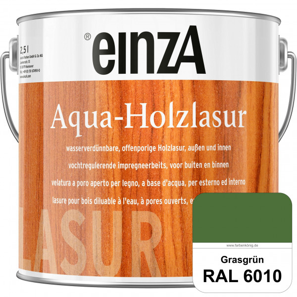 einzA Aqua-Holzlasur (RAL 6010 Grasgrün) wasserverdünnbare offenporige Holzlasur für Holzbauteile