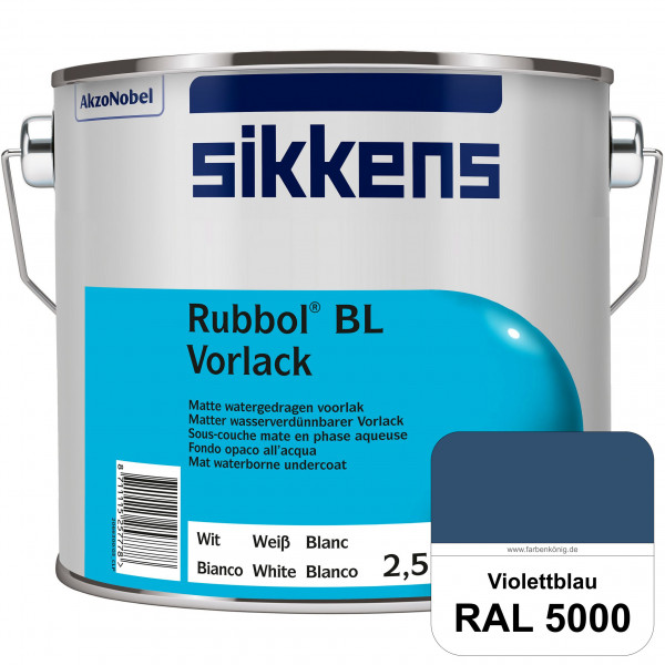 Rubbol BL Vorlack (RAL 5000 Violettblau) Wasserbasierter, matter & umweltschonender Vorlack (innen)