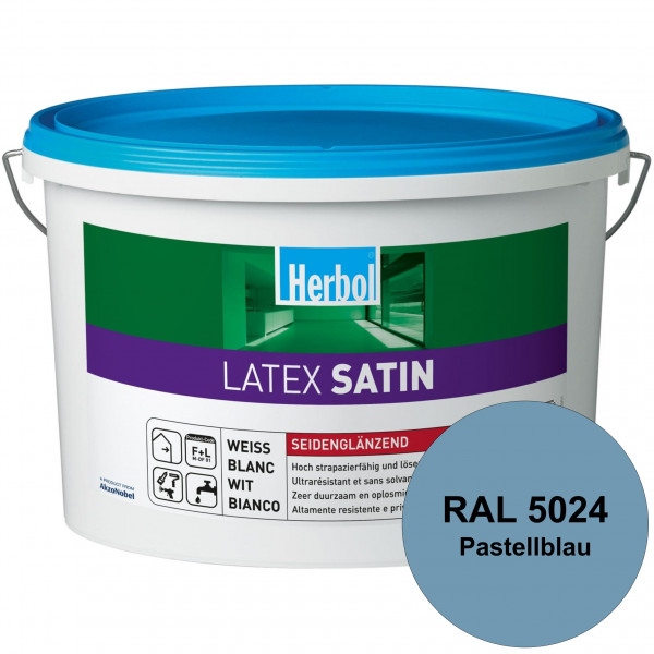 Latex Satin (RAL 5024 Pastellblau) Seidenglänzende Latexfarbe mit hoher Strapazierfähigkeit
