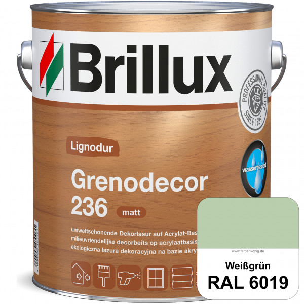 Grenodecor 236 (RAL 6019 Weißgrün) Umwelt- und gesundheitsschonende, diffusionsfähige Dekorlasur mit