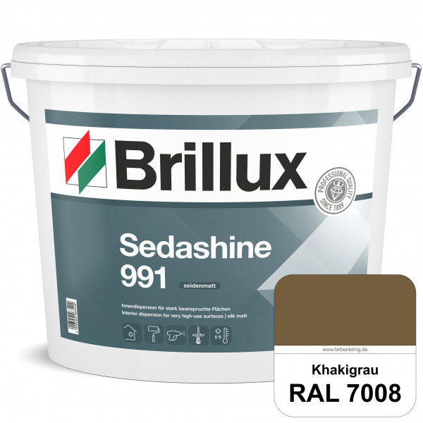 Sedashine 991 (RAL 7008 Khakigrau) Seidenmatte Innendispersion für hoch strapazierfähige & gut reini