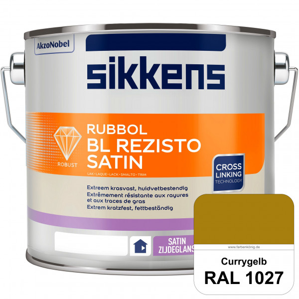 Rubbol BL Rezisto Satin (RAL 1027 Currygelb) seidenglänzender und strapazierfähiger Lack (wasserbasi