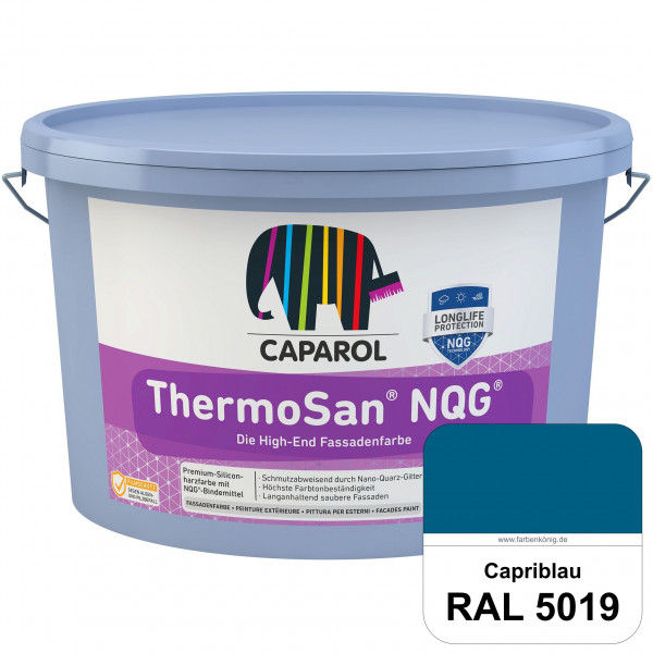 ThermoSan NQG (RAL 5019 Capriblau) schmutzabweisende Siliconharz Fassadenfarbe mit Algen- und Pilzsc